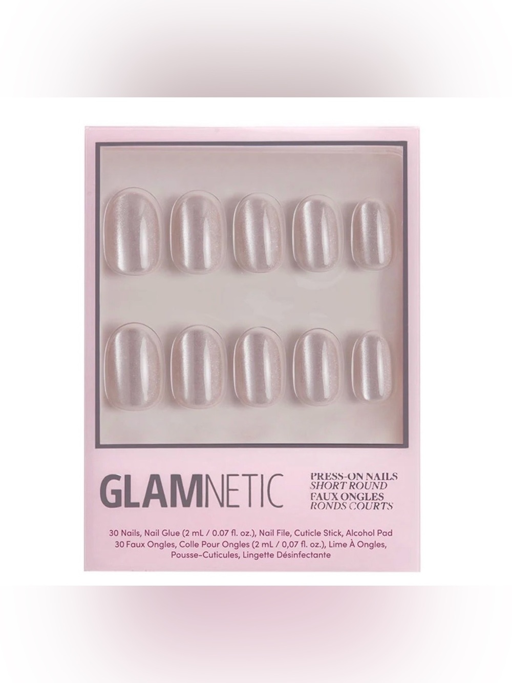 Glamnetic Short Round Press-On Nails in PURE INTENTIONS nib